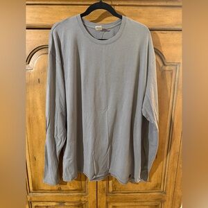Men's Fayetteville Hobbs Long-Sleeve Crewneck Shirt in Light Gray- XL